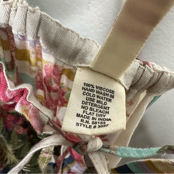 NWT Raga Women's Floral Maxi Summer Dress Smocked Waist Multi Color Small - Picture 8 of 12